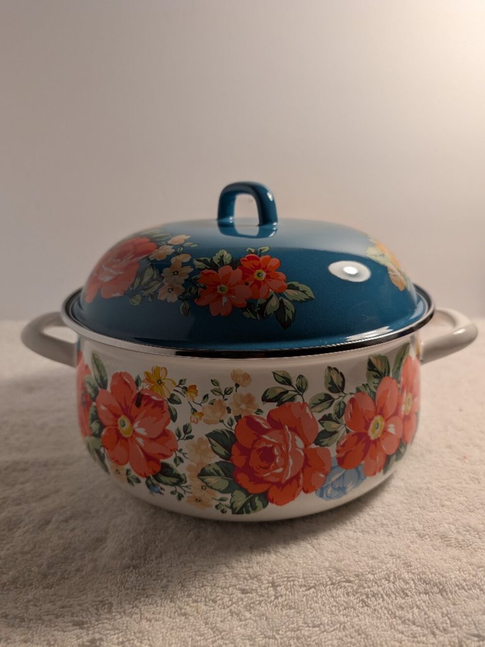 VINTAGE PIONEER WOMAN FLORAL STOCK POT (NEW)